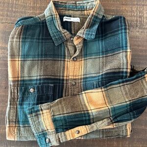 Sonoma Teal and Tan Plaid Shirt